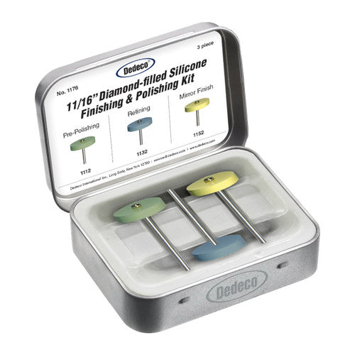Dedeco 1176 Diamond Silicon Finish Polish 11/16 X 1/8 3/Kit