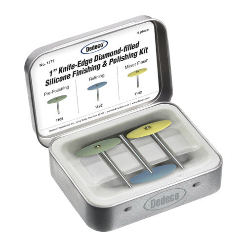 Dedeco 1177 Diamond Silicon Finish Polish 1 Knife-Edge 3/Kit