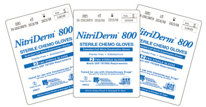 Innovative Healthcare 118300 Nitriderm 800 Nitrile Sterile Exam Gloves “ Extended Cuff - L, 50 Pr/Bag, 4 Bags/Cs