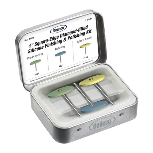 Dedeco 1180 Diamond Silicon Finish Polish 1 Square-Edge 3/Kit