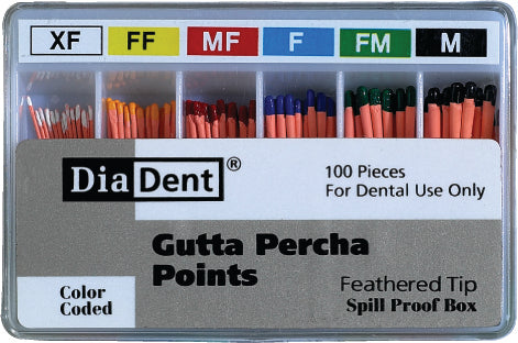 Diadent 126-601 GP Feathered Tip #XF, Spillproof, 200 Pts/Box