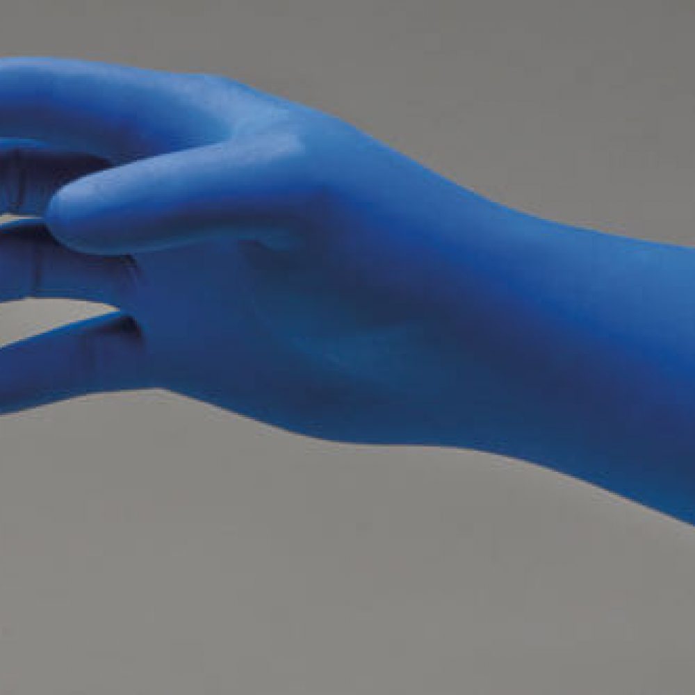 Innovative Healthcare 181200 Dermassist Ep Blue Latex Exam Gloves “ Extended Cuff - M, 50 Gloves/Bx, 10 Bx/Cs