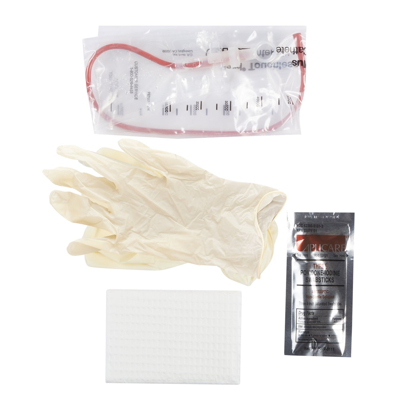Bosma 10-4A5044 Intermittent Catheter Tray Touchless® Plus Closed System / Unisex 14 Fr. Without Balloon Red Rubber, 50/cs