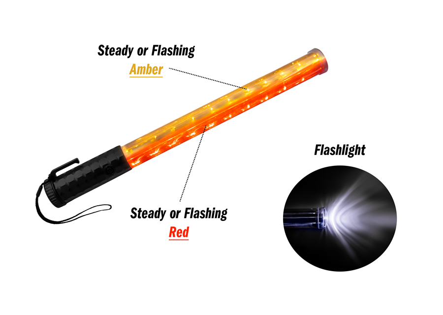 EMI 2084 Flashback Five XL Light Baton (Red/Amber)