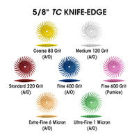 Dedeco 1756 Sunburst 5/8 TC Knife-Edge Red 220 Grit Size (A/O) 12/Bx
