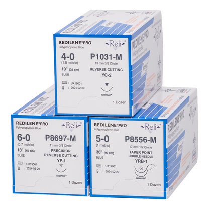 Myco Medical P1013-M - REDILENE® PRO Non-absorbable Monofilament, Polypropylene Synthetic Suture, Size 5-0, Length 10