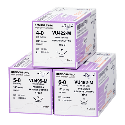 Myco Medical V452-M - REDISORB® PRO Absorbable Coated, Braided, PGLA Synthetic Suture, Size 3-0, Length 30