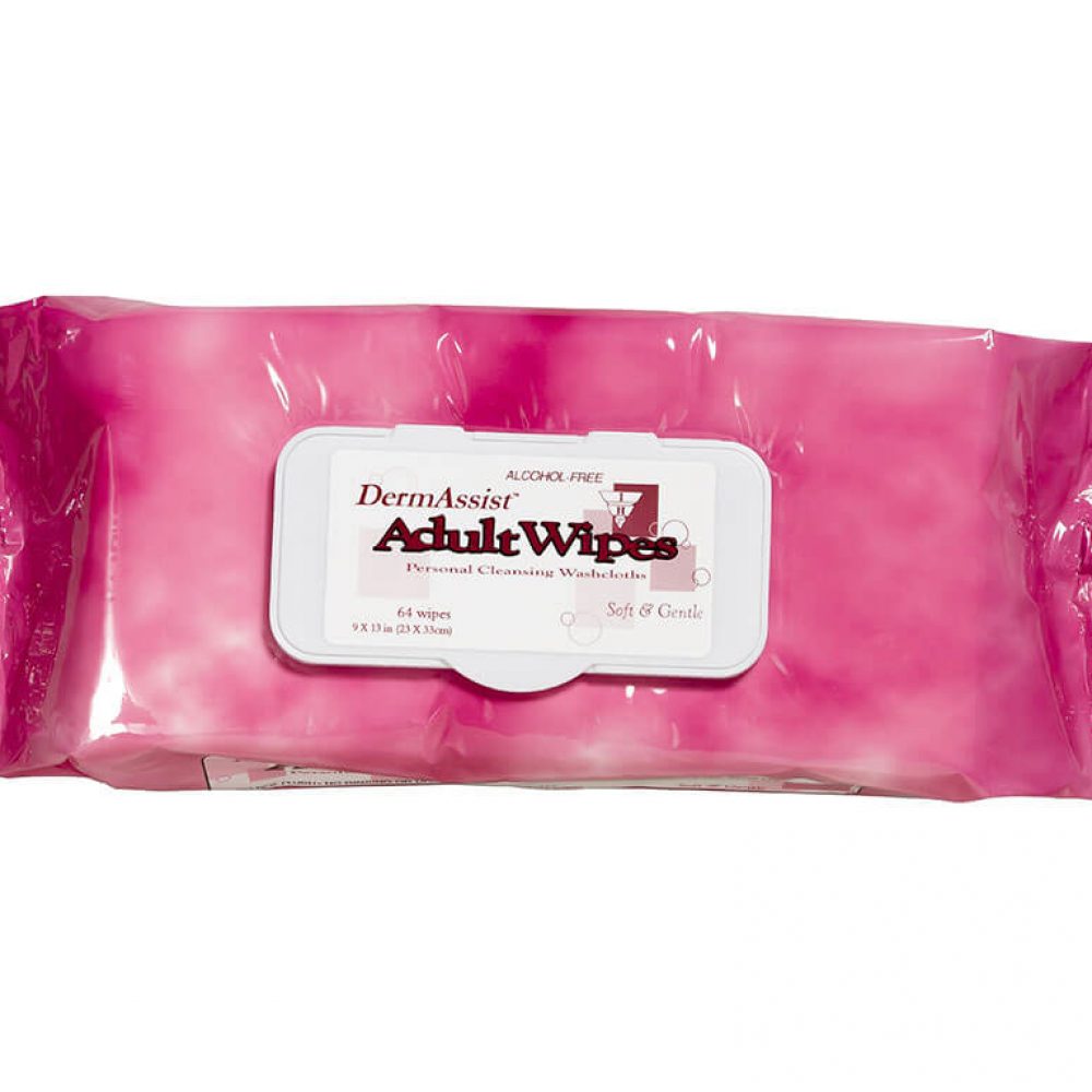 Innovative Healthcare 80-501 Dermassist Adult Wipes - 9� X 13�, 64/Pk, 12 Pk/Cs