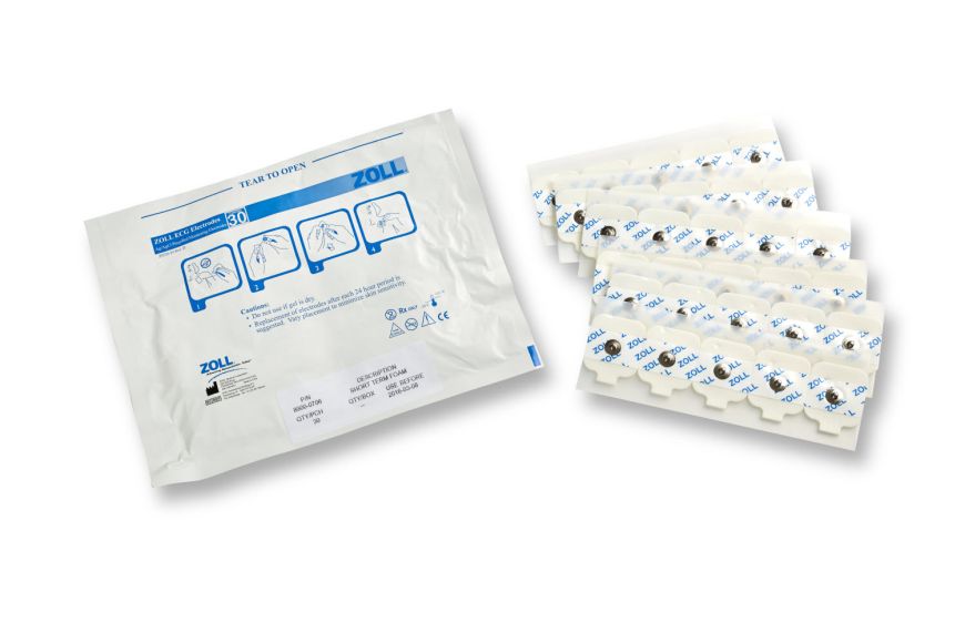 Zoll Medical 8900-0706 Ecg Square Electrodes, 6 Strips Of 5 Per Pouch/600 Per Case