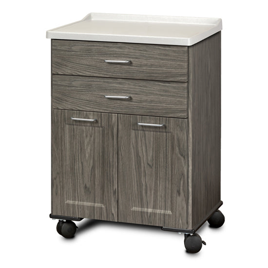Clinton 8922-AF Fashion Finish, Molded Top, Mobile Treatment Cabinet with 2 Doors and 2 Drawers