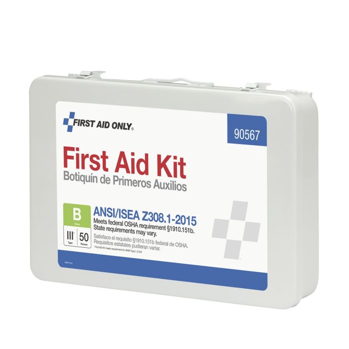 First Aid Only 90567 50 Person First Aid Kit, ANSI 2015 Class B, Metal Case