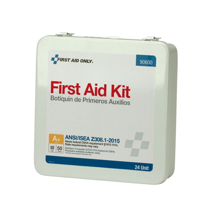 First Aid Only 90600 24 Unit First Aid Kit, ANSI 2015 Class A+, Metal Case
