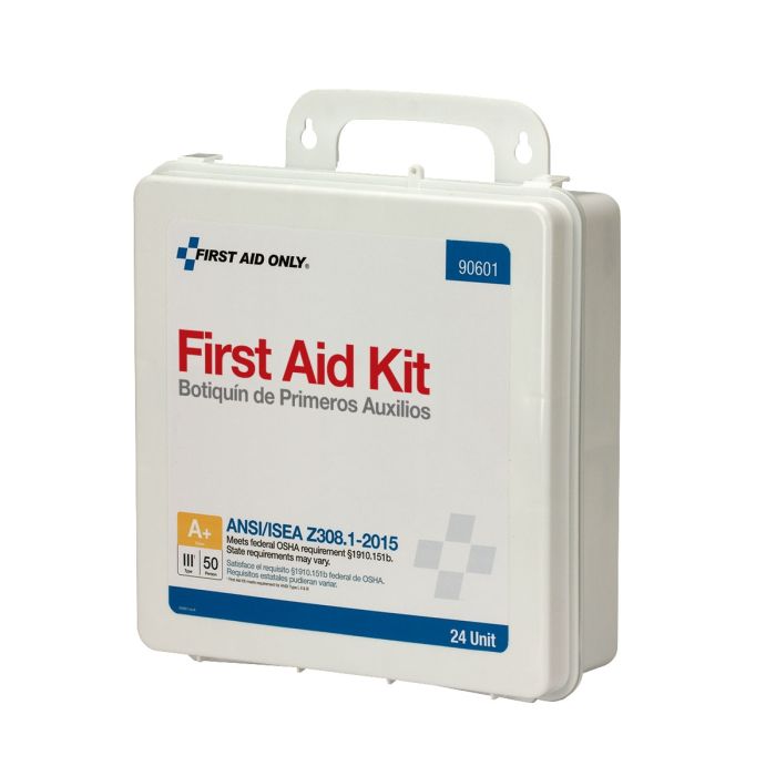 First Aid Only 90601 24 Unit First Aid Kit, ANSI 2015 Class A+, Plastic Case