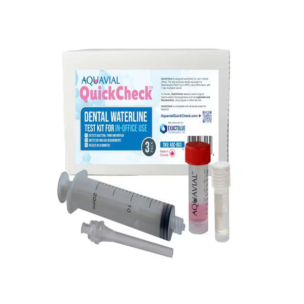 ExactBlue AQC-003 AquaVial QuickCheck: 30 Minute Dental Waterline Test Kit (3-pack)