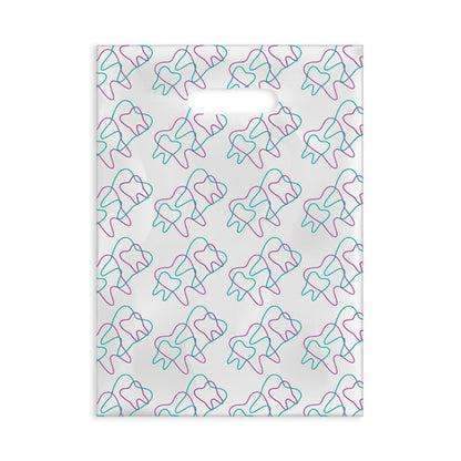 Sherman Specialty 98X Purple/Green Tooth Shapes Scatter Bag, 100 Per Pack