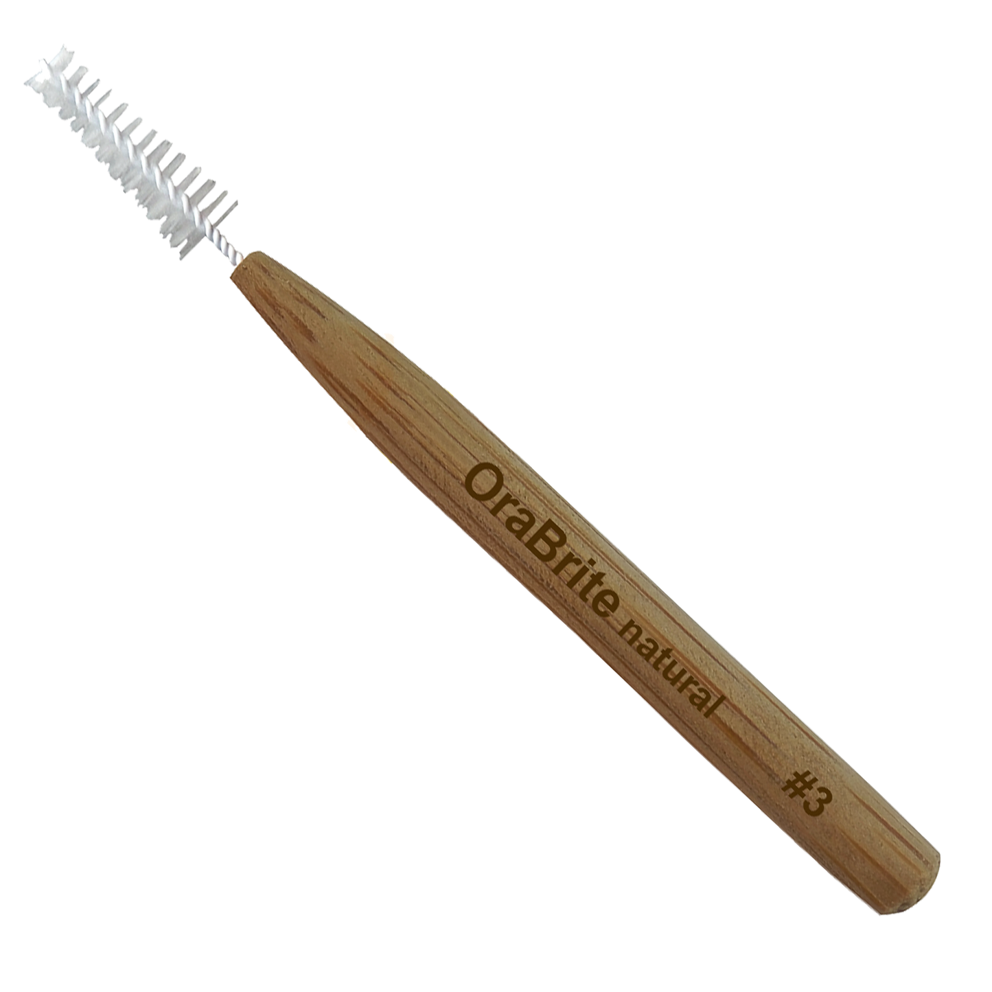 Oraline ORA20082 OraBrite Bamboo Interdental Brush #3 - Medium Cone Profile Eco-Friendly Dental Cleaner for Bridges, Implants & Orthodontic Care (72/Case)