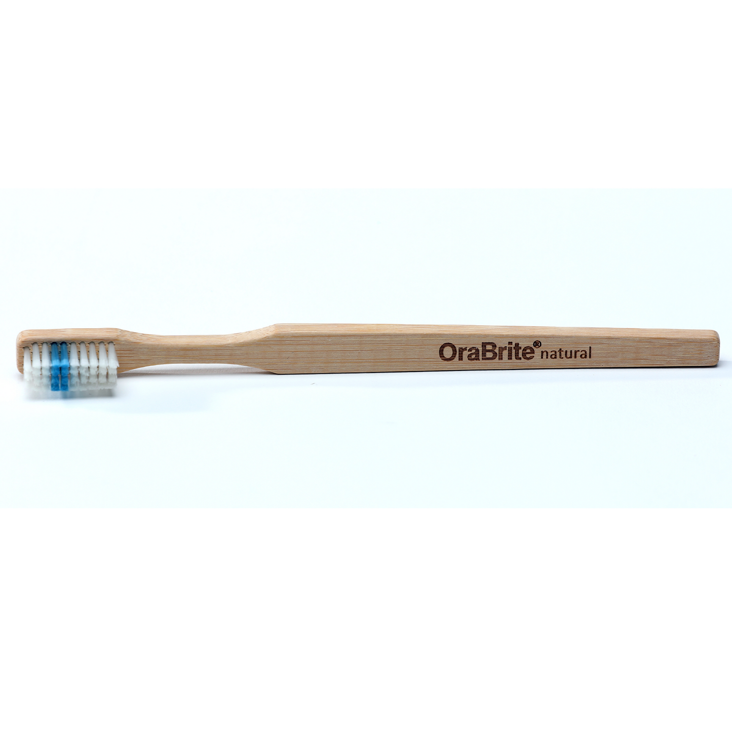 Oraline ORA22920 OraBrite Adult Fresh Mint Prepasted Bamboo Toothbrush with Travel Cap & Pick - Eco-Friendly Ready-to-Use Oral Care Kit (72/Case)
