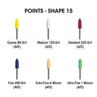 Dedeco 1431 Sunburst Points 3/32 Blue 400 Grit Size (A/O) Shape 15 12/Bx