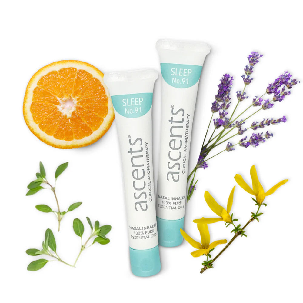 Ascents 1108 Wellness Pack Aromatherapy Inhaler Set – Energize, Focus, Calm & Sleep Essential Oil Blend Collection