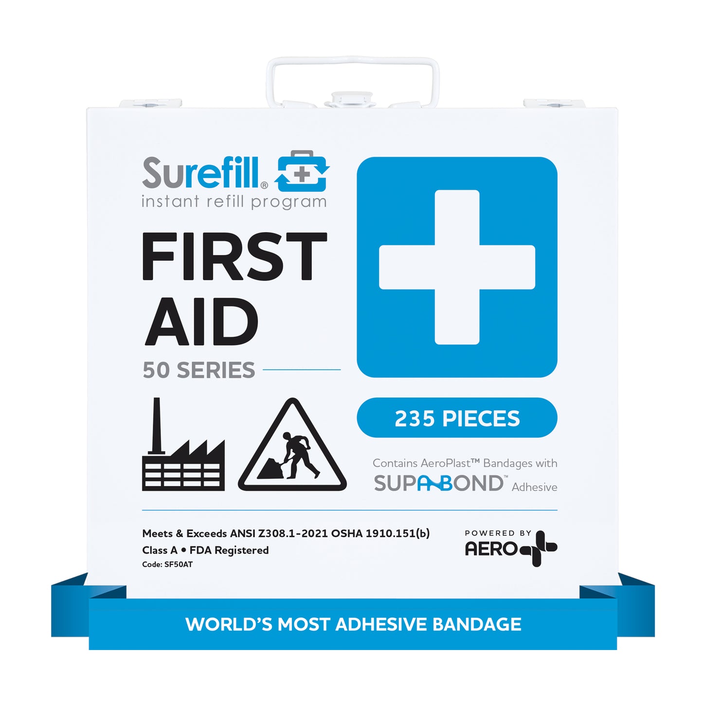 Aero Healthcare SF50AT Surefill® 50 Series ANSI A First Aid Kit – Metal Case