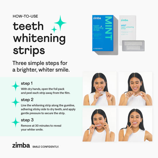 Zimba ZWS14-1001-CO Teeth Whitening Strips - Coconut, 28 Strips/Pack