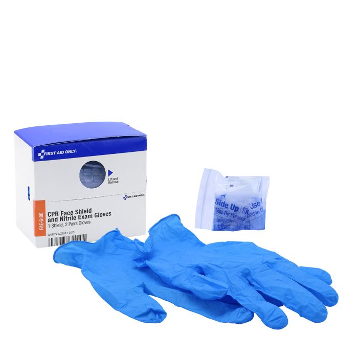 First Aid Only FAE-6100 SC Refill CPR Mask, 4 Nitrile Gloves