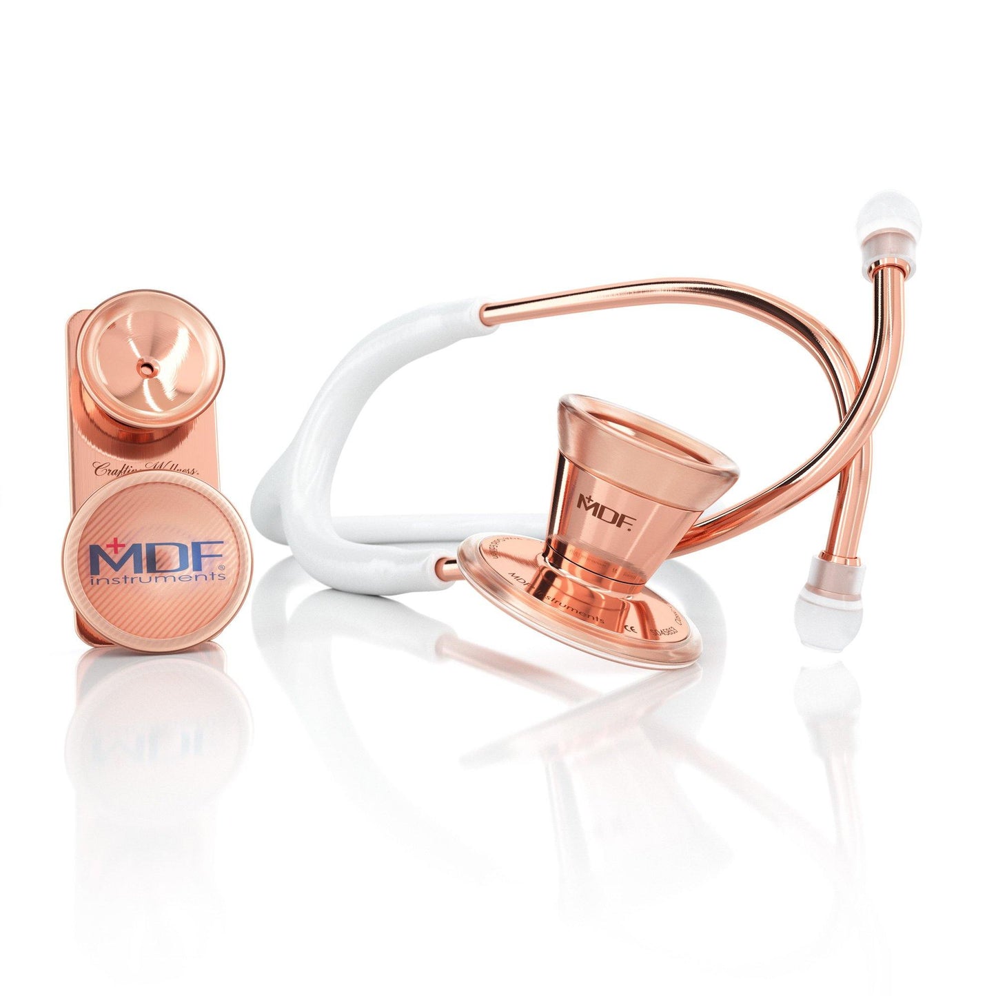 MDF Instruments MDF797DDRG29 ProCardial® Stainless Steel Adult & Pediatric Stethoscope - White/Rose Gold