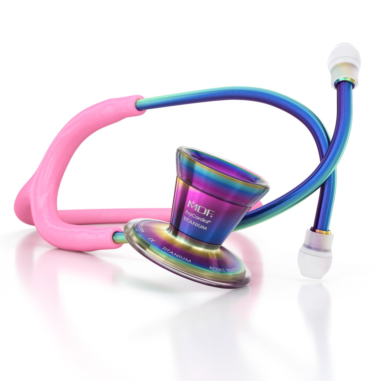 MDF Instruments MDF797TKL01 ProCardial® Titanium Cardiology Stethoscope - Light Pink/Kaleidoscope