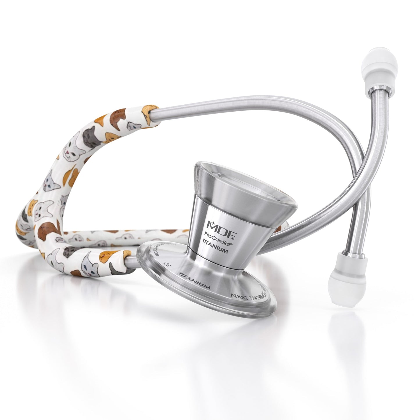 MDF Instruments MDF797TPR ProCardial® Titanium Cardiology Stethoscope - Purrfect (Cat Print)