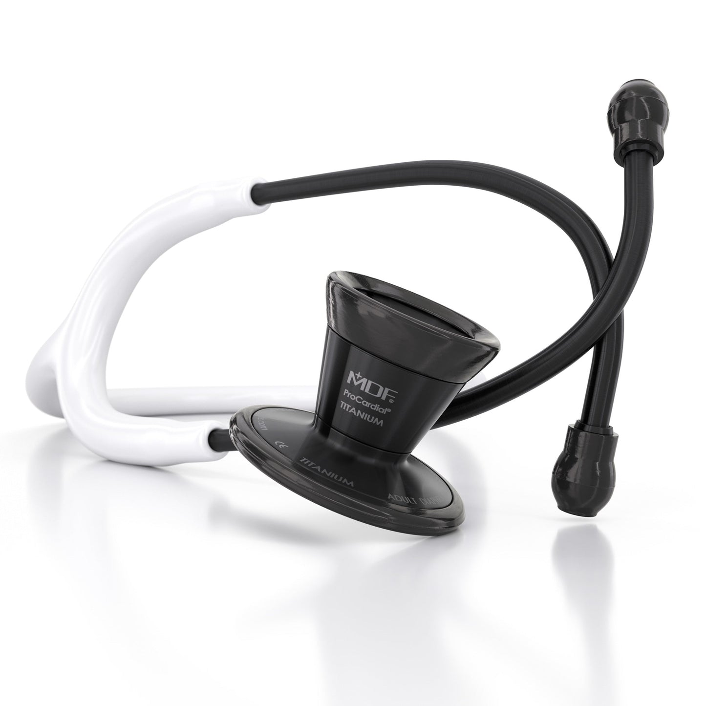 MDF Instruments MDF797TBO29 ProCardial® Titanium Cardiology Stethoscope - White/BlackOut