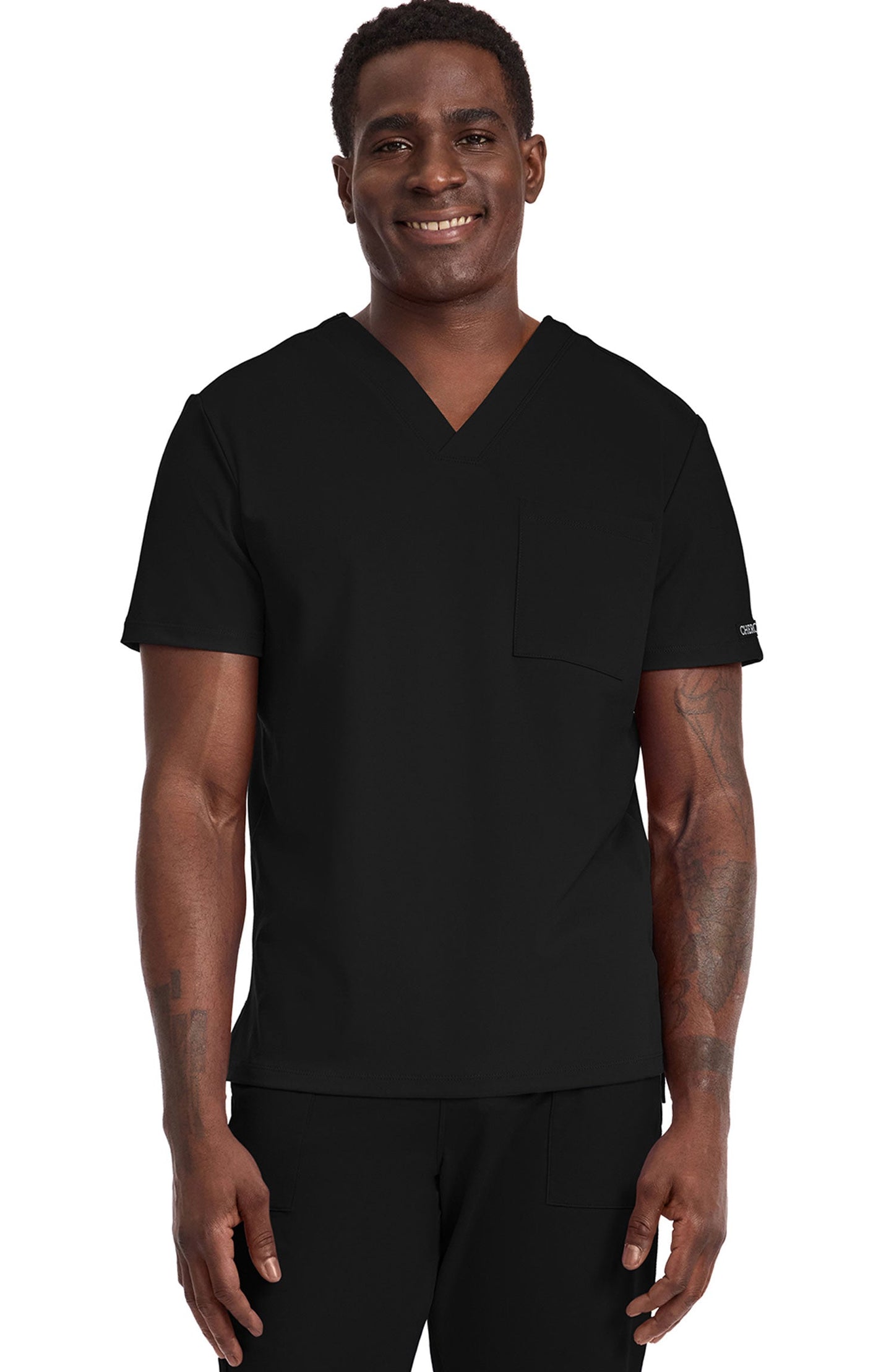 MDF Instruments CK-CK834-BLK-4XL Cherokee Achieve Men's Tuck-In V-Neck Scrub Top - Black, 4XL