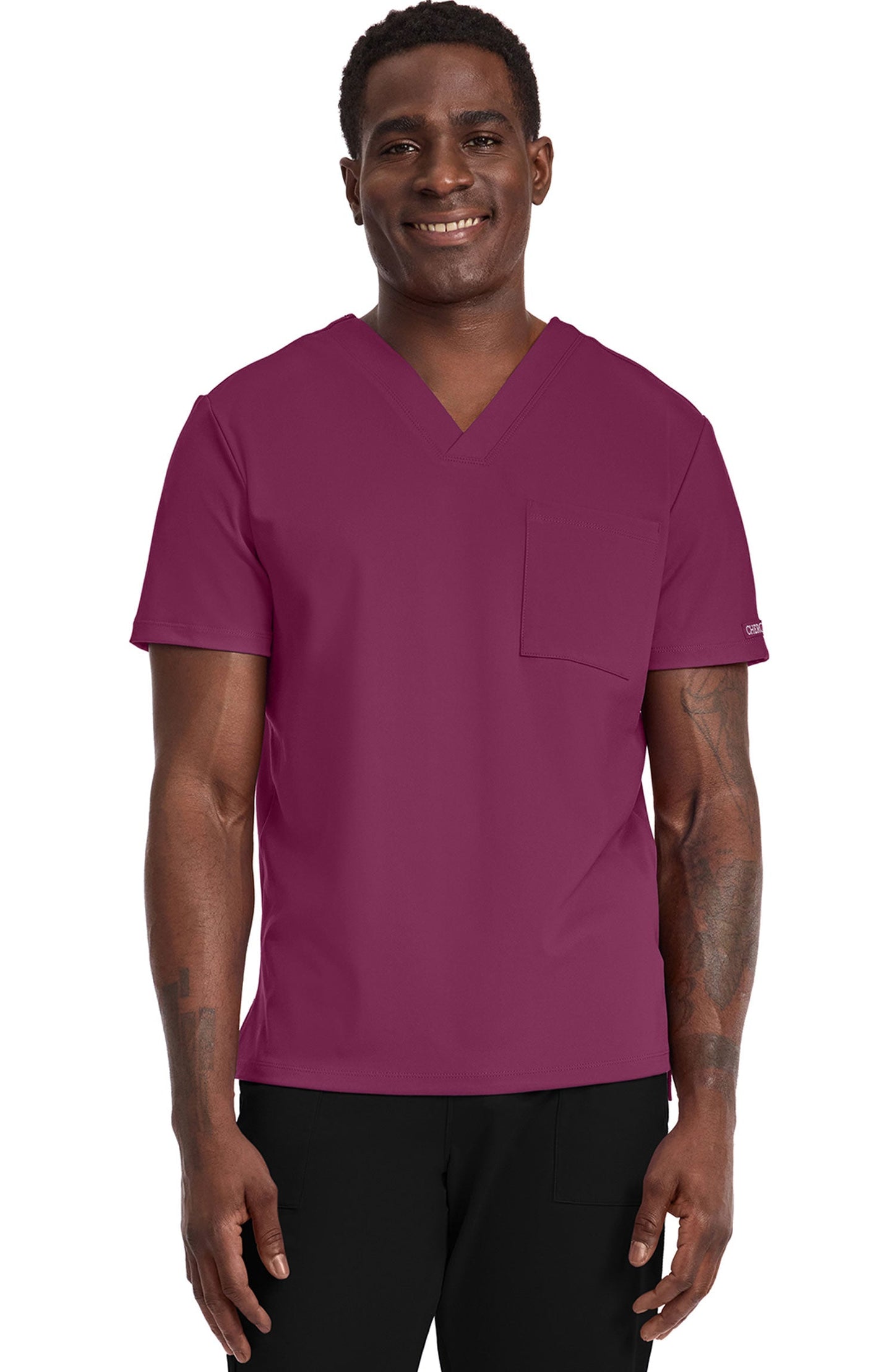MDF Instruments CK-CK834-WIN-5XL Cherokee Achieve Men's Tuck-In V-Neck Scrub Top - Wine, 5XL