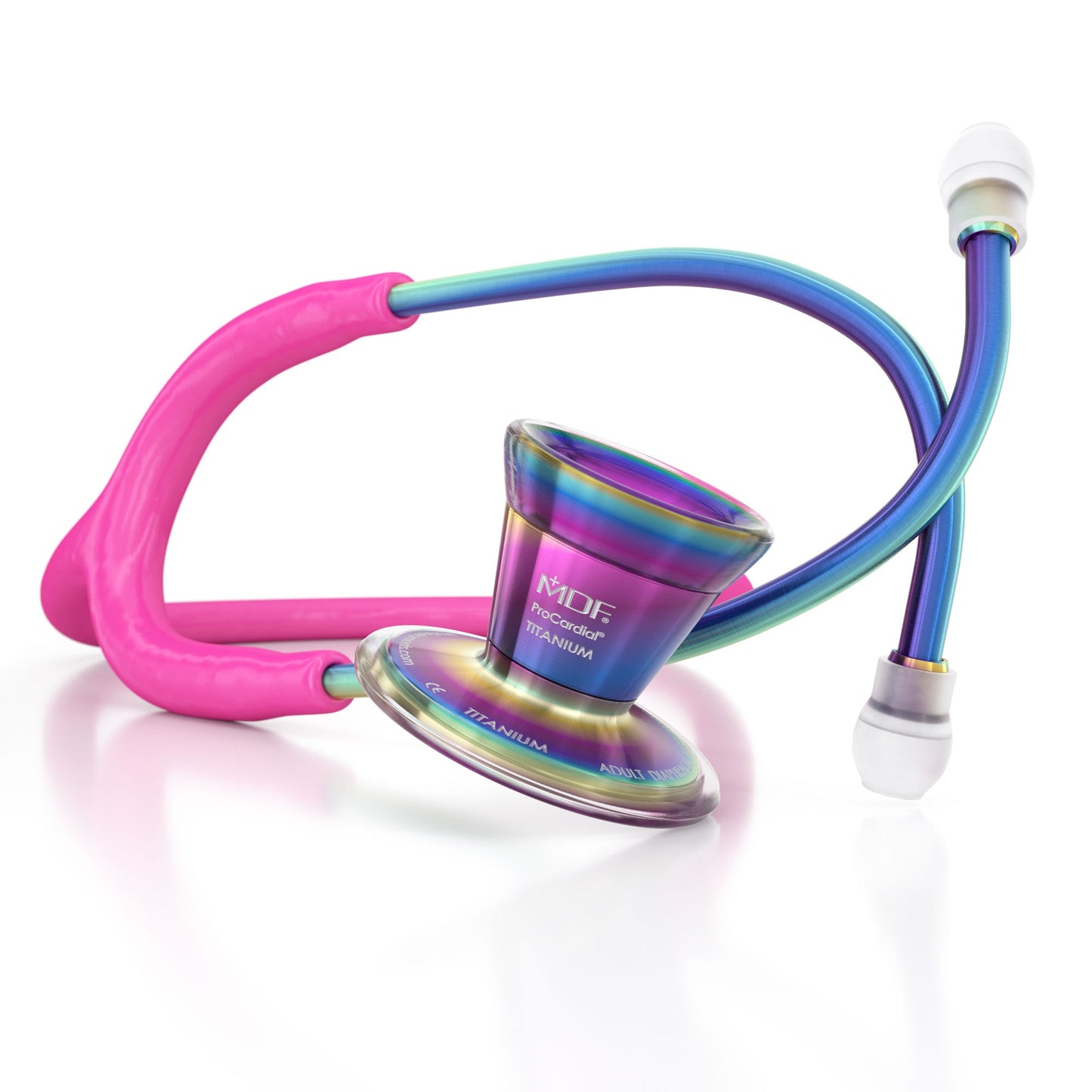 MDF Instruments MDF797TKL32 ProCardial® Titanium Cardiology Stethoscope - Bright Pink/Kaleidoscope