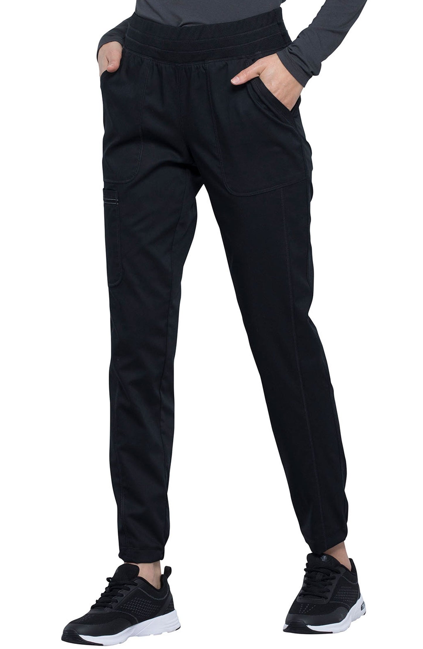 MDF Instruments CK-WW011-BLK-4XL Cherokee Workwear Revolution Women's Natural-Rise Jogger Scrub Pants - Black, 4XL