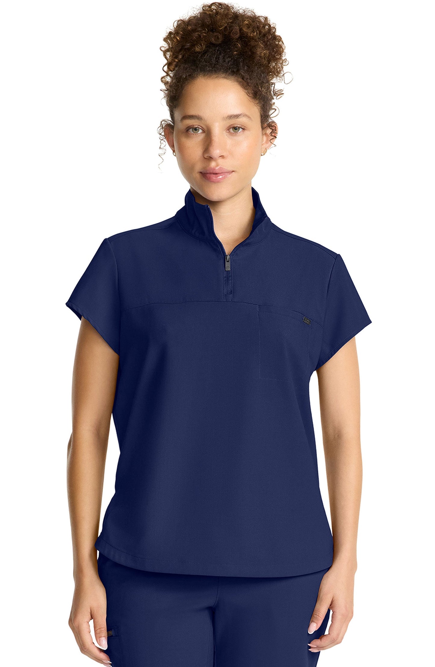MDF Instruments HH-HH752-NAV-XS Healing Hands Quest Bella Women's Quarter Zip Scrub Top - Navy, XS