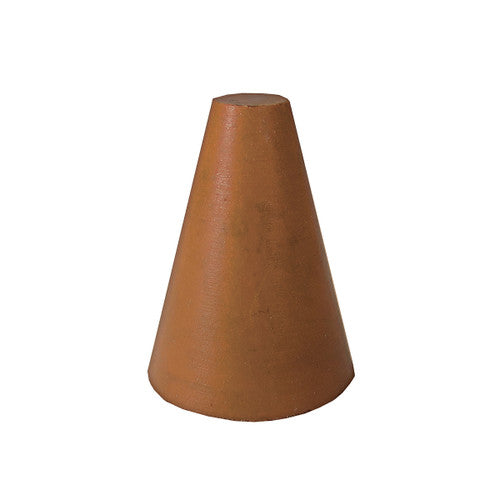 Dedeco 0076 Rubber Abrasive Cone - Tapered 1 x 7/8 - 1/4 Brown Extra Coarse Aluminum Oxide 1/Unit