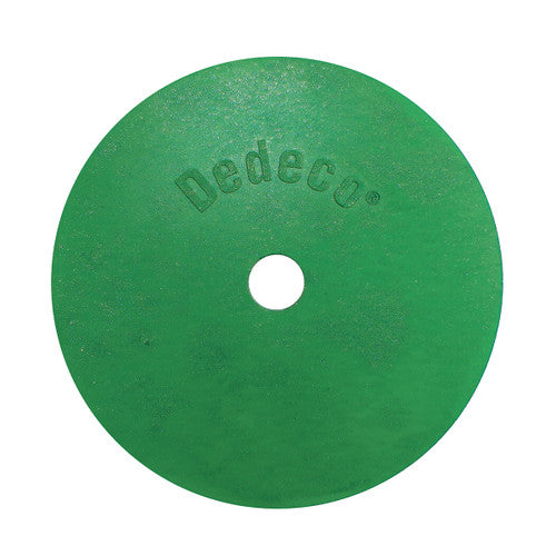 Dedeco 0148 Rubber Abrasive Wheel 4 x 1/4 x 1/2 - Green Medium Silicon Carbide 1/Unit