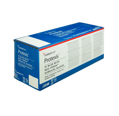 Bosma 71-2D73EB Cardinal Health Esteem Blue with Neu-Thera Surgical Gloves – Sterile Polyisoprene, Smooth, Standard Cuff 50pr/bx 4bx/cs