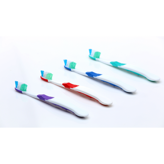 Oraline 000-10774B Premium Adult Deep Clean Toothbrush  - Soft Multi-Level Bristle Toothbrush with Ergonomic Grip Handle (72/Case)