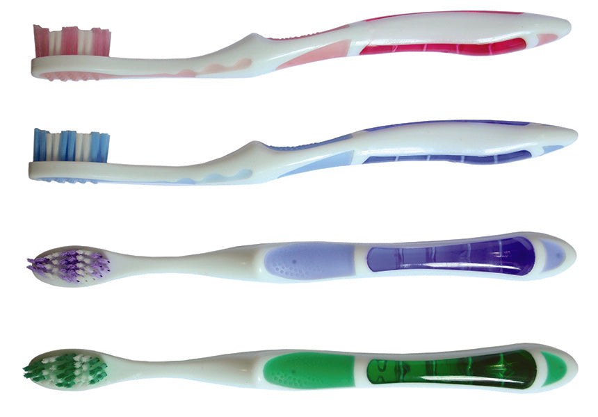 Oraline 000-10785B Premium OraFlex Adult Compact Head Toothbrush  - 35 Tuft Extra Soft Bristle Toothbrush with Flexible Neck (72/Case)