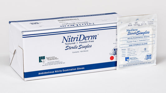 Innovative Healthcare 109100 Nitriderm Nitrile Sterile Exam Gloves “ Singles - S, 100 Gloves/Bx, 4 Bx/Cs