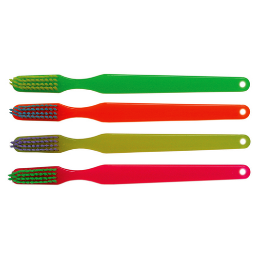 Oraline 000-10924 Adult Neon-Neon Toothbrush  - 41 Tuft Soft Bristle Toothbrush with Straight Handle & Narrow Neck (144/Case)