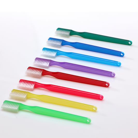 Oraline 000-10925B Adult Rainbow Toothbrush  - 41 Tuft Soft Bristle Toothbrush with Assorted Rainbow Color Handles (72/Case)