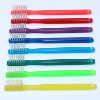 Oraline 000-10926B Child Rainbow Economy Toothbrush - Stage 2  - 27 Tuft Soft Bristle Children's Toothbrush (72/Case)