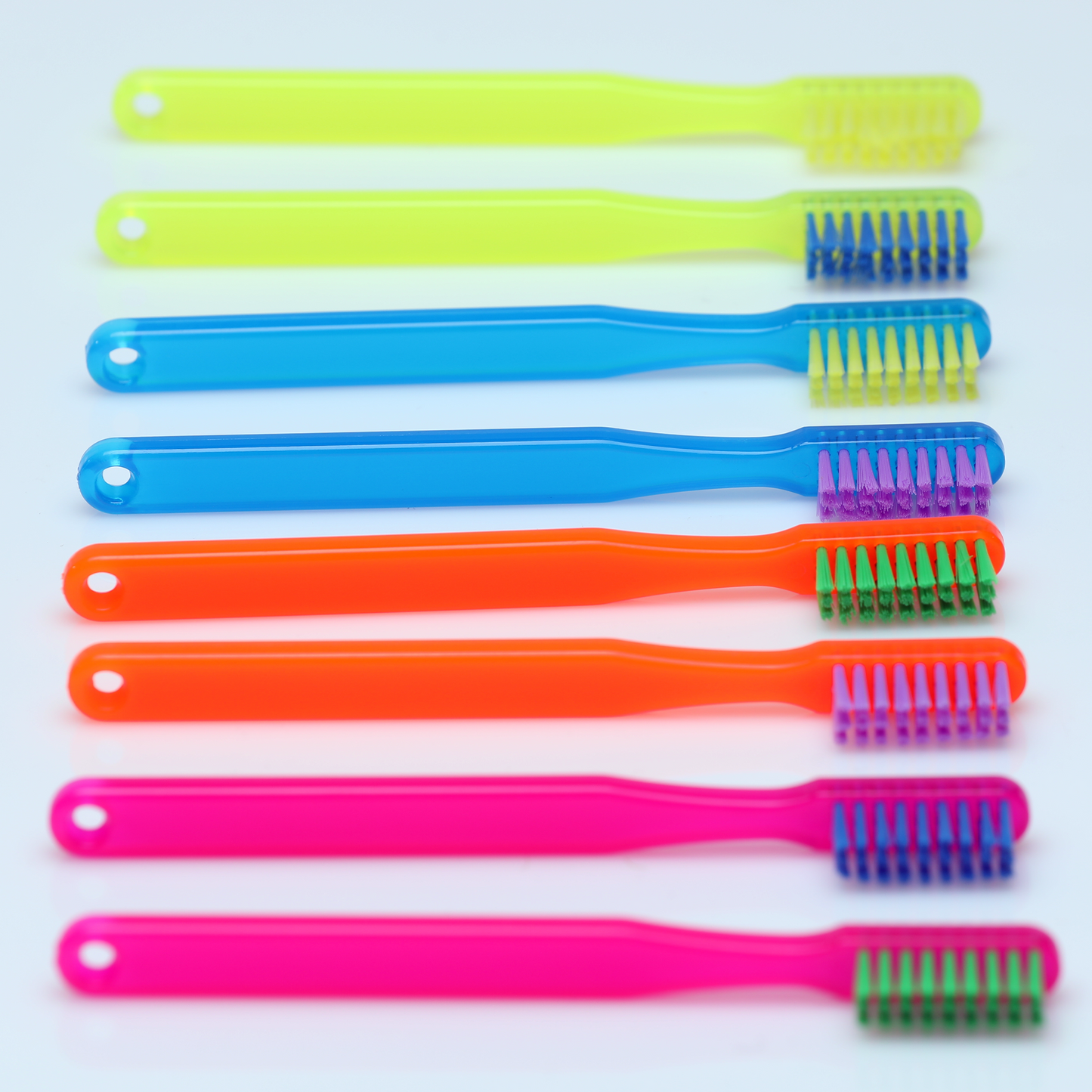 Oraline 000-10927 Child Rainbow Economy Toothbrush - Stage 3  - 31 Tuft Soft Bristle Children's Toothbrush (144/Case)