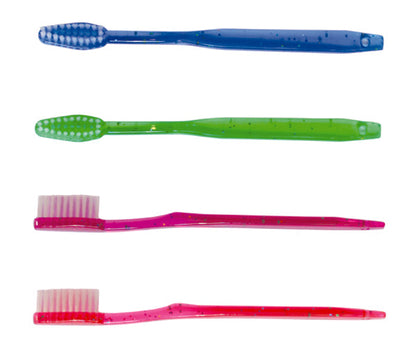 Oraline 000-10930 Adult Economy Toothbrush  - 39 Tuft Soft Bristle Manual Toothbrush with Straight Handle (144/Case)