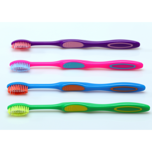 Oraline 000-10960B Kid's Sparkle Toothbrush - Stage 3  - 31 Tuft Soft Bristle Children's Toothbrush with Power Tip (72/Case)
