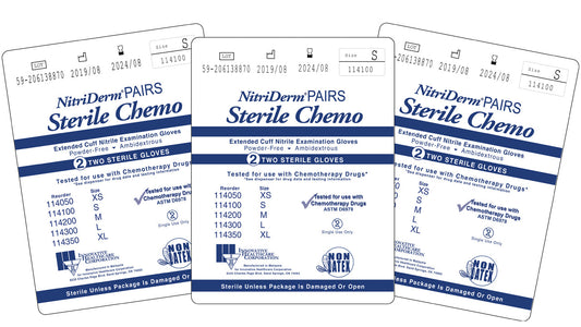 Innovative Healthcare 114350 Nitriderm Nitrile Sterile Exam Gloves “ Extended Cuff Pairs - Xl, 50 Pr/Bx, 4 Bx/Cs