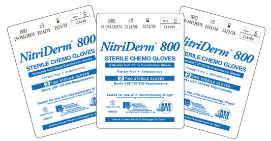 Innovative Healthcare 118100 Nitriderm 800 Nitrile Sterile Exam Gloves “ Extended Cuff - S, 50 Pr/Bag, 4 Bags/Cs, S, 50 Pr/Bag, 4 Bags/Cs