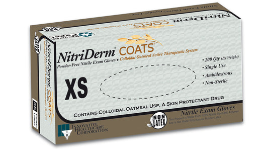 Innovative Healthcare 125102 Nitriderm Coats Nitrile Exam Gloves - S, 200 Gloves/Bx, 10 Bx/Cs